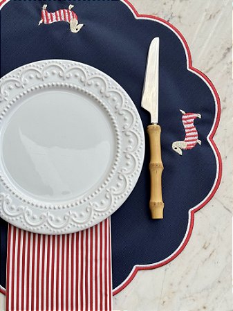 Guardanapo Algodão Listras Vermelhas