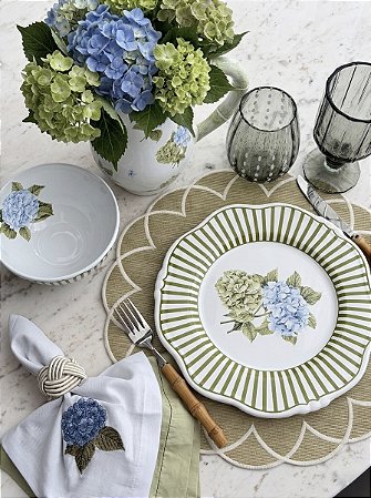 Guardanapo Bordado Flor Hortênsia