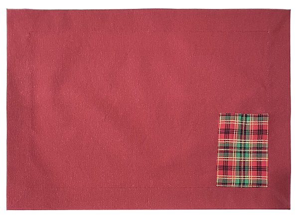 Jogo Americano Vermelho com Bolso