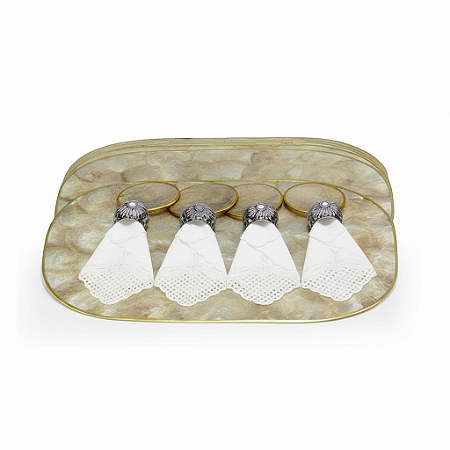 Conjunto Madrepérola Dourado - 4 Lugares