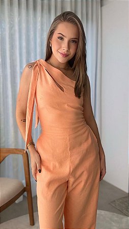 Macacão 1 ombro Linho My Place