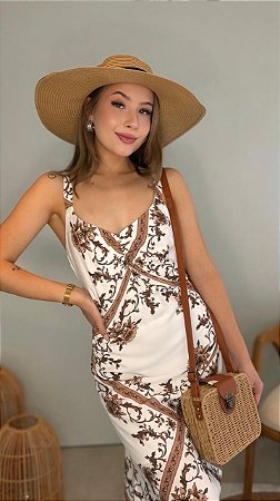 Vestido Longo Alça Lado Avesso