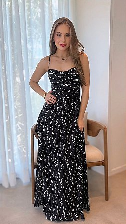 Vestido Midi Est Pontilhado My Place