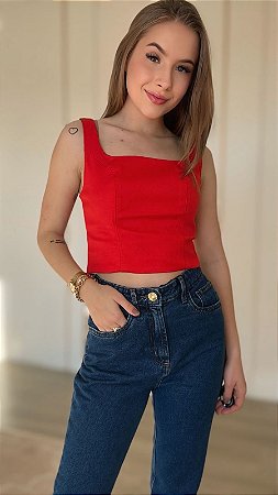 Blusa Cropped Sem Manga Lança Perfume
