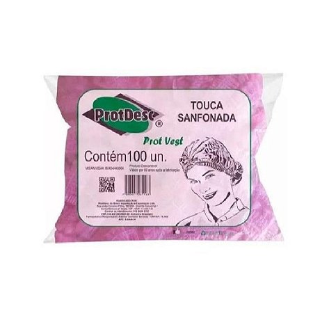 Touca Descartavel Rosa Com 100 Un