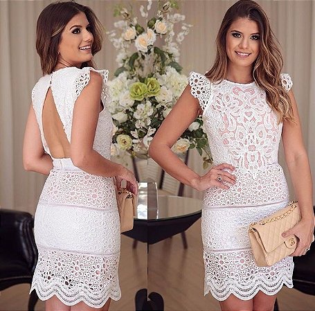 Vestido off white ariane - Desnude