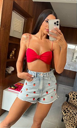 Cropped Vermelho Adelaide - cloude