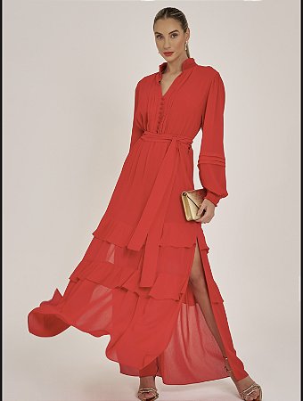 vestido vermelho sandra - raizz