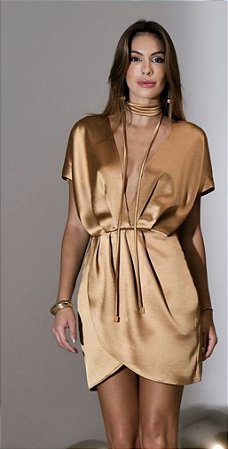 vestido dourado - Loubucca