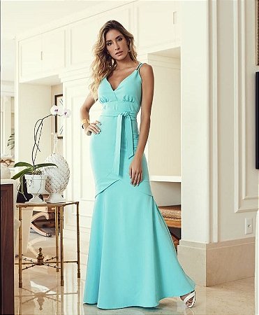 vestido longo de alfaiataria