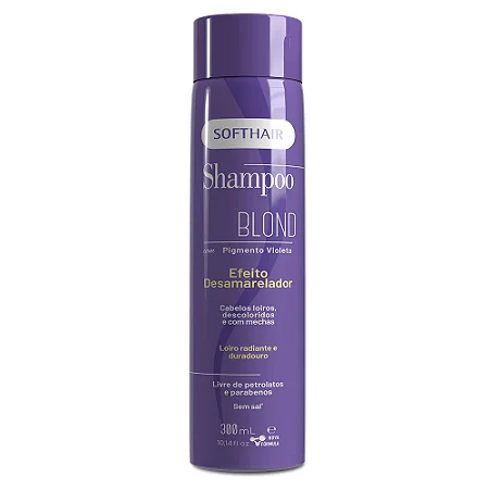 Shampoo Matizador Blond Softhair Efeito Desamarelador 300 mL