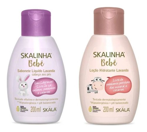 Skalinha Bebê Kit Sabonete Líquido + Loção Hidratante Lavanda 200mL