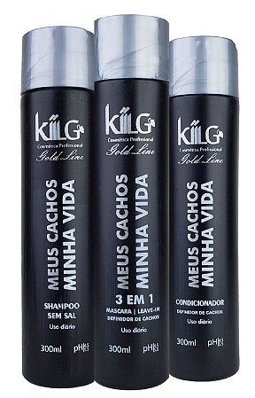 Kiilg Cosmésticos Kit Definidor De Cachos Meus Cachos Minha Vida 3 Passos