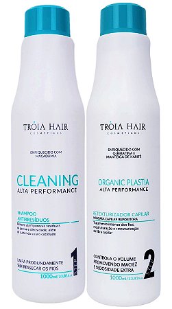 Tróia Hair Escova Progressiva Organic Plastia Alta Performace Kit 2 Passos