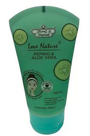 Sabonete Líquido Detox Limpeza Profunda Pepino E Aloe Flores & Vegetais