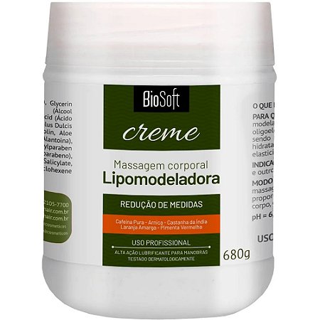 Biosoft Creme Lipomodeladora Redução De Medidas Profissional 680g