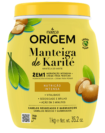 Origem Creme Manteiga De Karité 2em1 Nutrição Intensa 1Kg