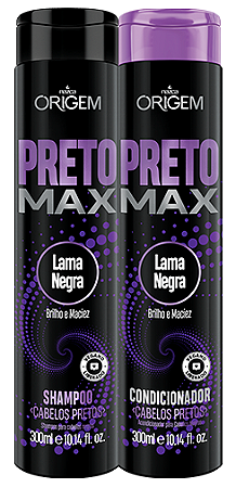 Shampoo E Condicionador Lama Negra Origem Preto Max 300mL