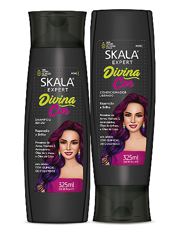 Shampoo E Condicionador Skala Divina Cor Para Cabelos Com Químicas Ou Coloridos