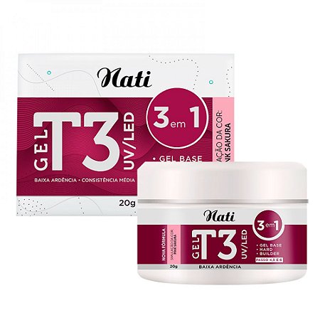 Nati Alongamento De Unha Gel T3 Pink Sakura