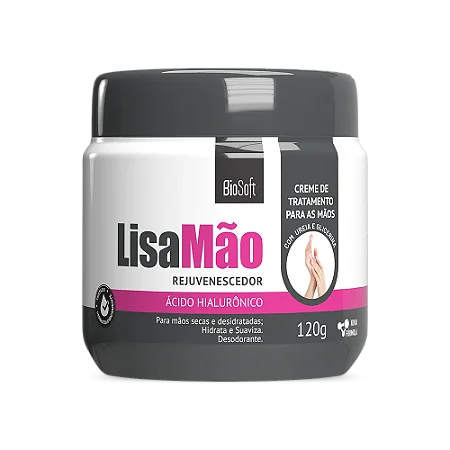 Creme Hidratante Lisa Mão Ácido Hialurônico 120g Bio Soft