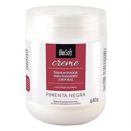 Bio Soft Creme Pimenta Negra Termoativador Para Massagem Corporal 680 g