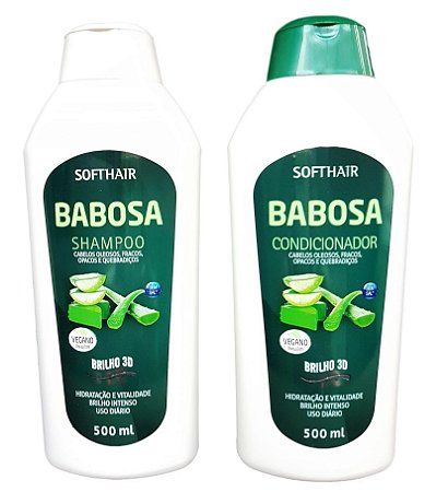 SoftHair Shampoo e Condicionador Linha Babosa Brilho Intenso 3D