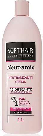 Softhair Neutramix Ação 3 em 1 Neutralizante Creme Acidificante Regulador De Ph 1Litro