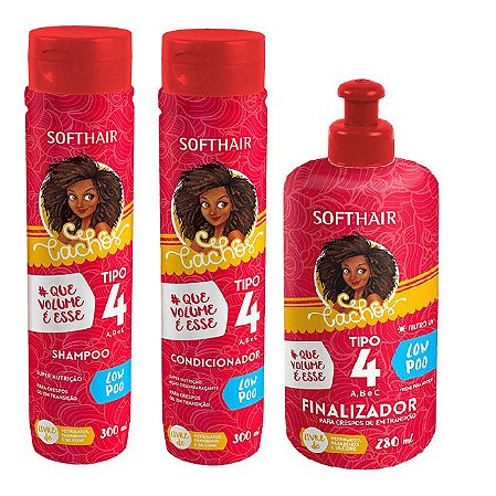 Soft Hair Cachos Tipo 4 A,B e C Low Poo Kit Completo