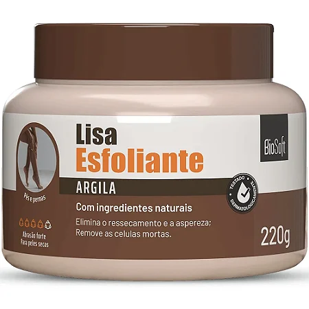 Creme Esfoliante de Tratamento para Pés e Pernas Argila Bio Soft 220g