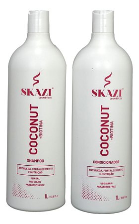 Kit Shampoo E Condicionador Coconut+Biotina Antiqueda Skazi Cosméticos