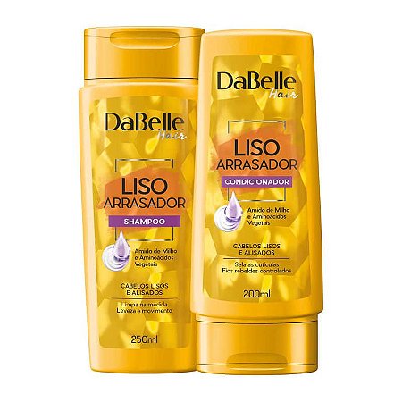 Kit Shampoo E Condicionador Liso Arrasador Dabelle Hair Cabelos Lisos E Alisados