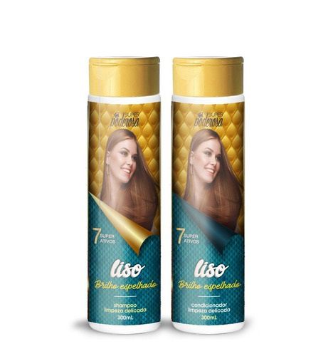 Kit Liso Brilho Espelhado Probelle Shampoo E Condicionador 300 mL