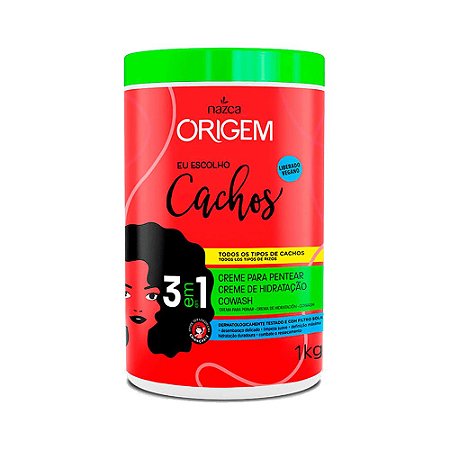 Creme para Pentear Nazca Origem Eu Escolho Cachos 3 em1 Cowash 1kg