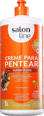 Salon Line Creme Para Pentear Super Óleos 1 L Vegano Com Fitro Uv