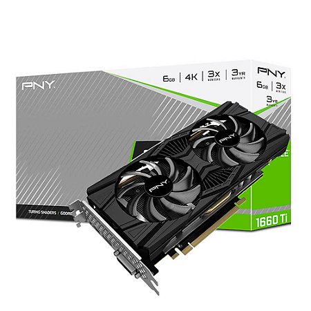 Placa de Vídeo GTX 1660 TI 6GB GDDR6 PNY VCG1660T6DFPPB1*