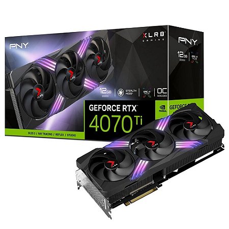 Placa de Vídeo RTX 4070TI 12GB G6X 192B OC XLR8 3FAN PNY VCG4070T12TFXXPB1-O