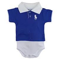 Body Polo para Bebê Manga Curta Azul