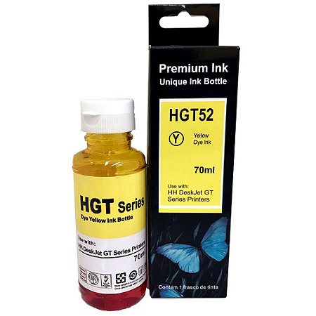 Refil de Tinta Premium HP GT5822 Amarelo GT52 70ml