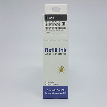 Refil de Tinta Sublimática Epson L355 L365 L375 Ecotank Preto T664120 100ml