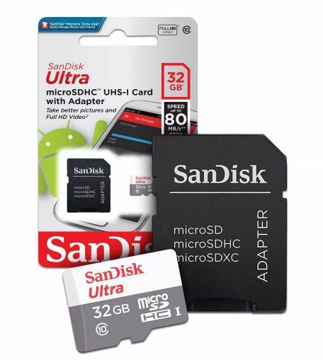 Cartão de Memoria MicroSD Sandisk Ultra UHS-I 80MB/s - 32GB