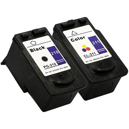 Kit Cartucho Canon PG210 Preto + CL211 Color Compativeis MP240 MP480