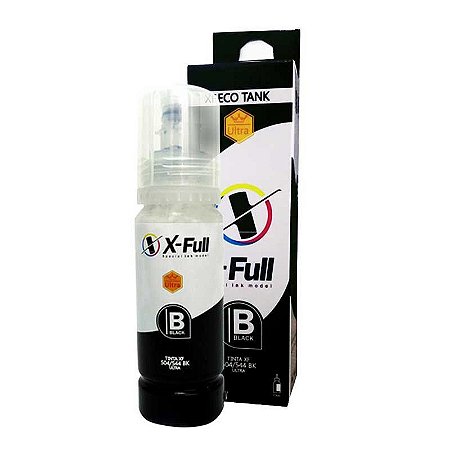 Refil de Tinta Premium Epson Ecotank T504 T544 Preto 70ml - X-Full