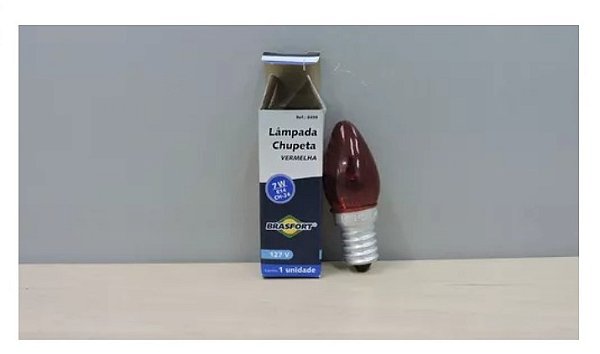 Lampada Chupeta Vermelha Brasfort 127v - 5 unidades