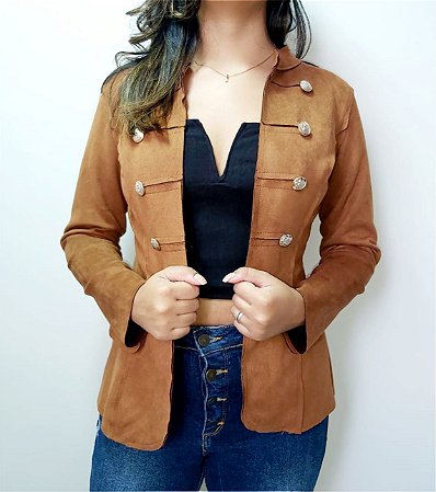 jaqueta de suede