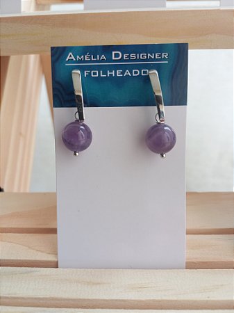 Brinco curto de ametista