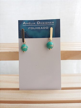 Brinco curto de jaspe imperial