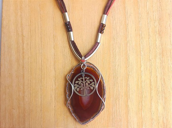 Colar regulável de ágata