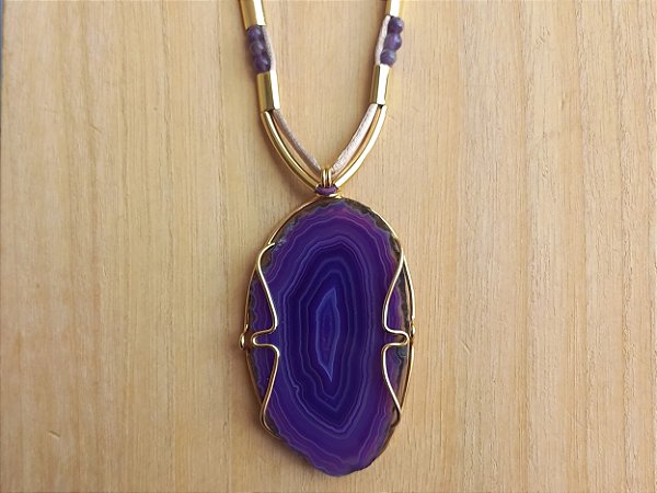 Colar regulável de ágata