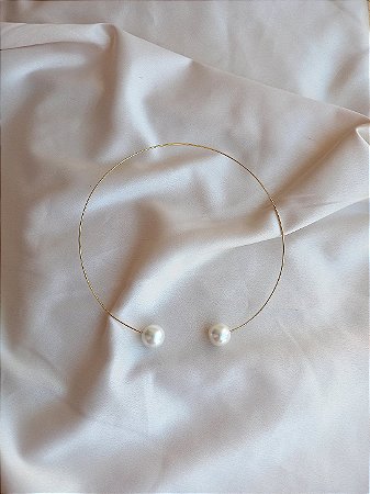 Colar choker de pérola sintética